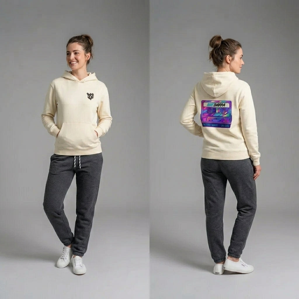 Sudadera Organic "Retro Wave Cassette" [🌱 Sostenible]