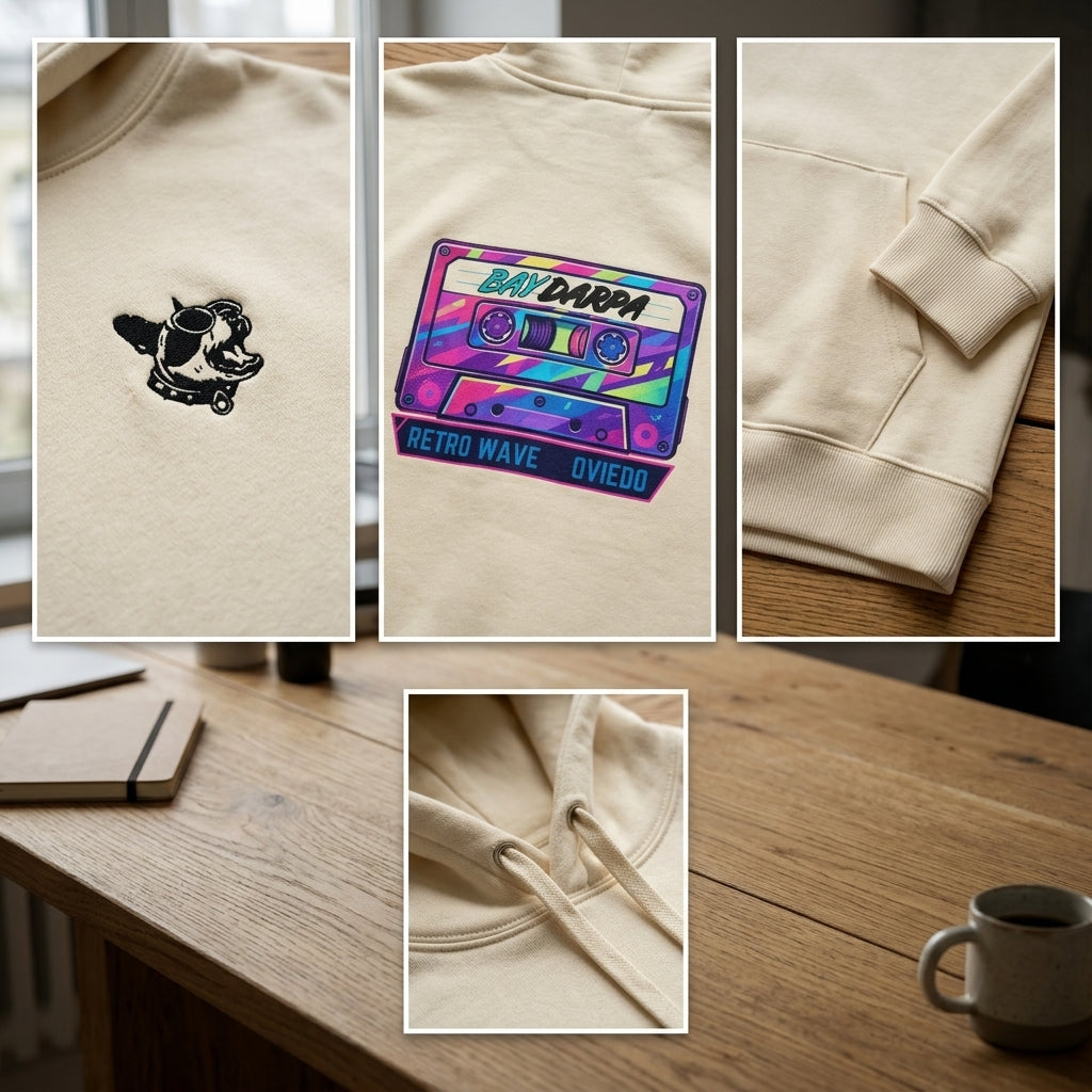 Sudadera Organic "Retro Wave Cassette" [🌱 Sostenible]
